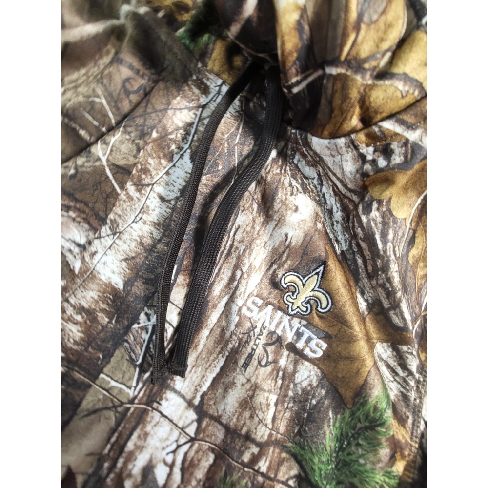 New Orleans Saints NFL Team Apparel RealTree Camo Hoodie Sweatshirt  Mens M